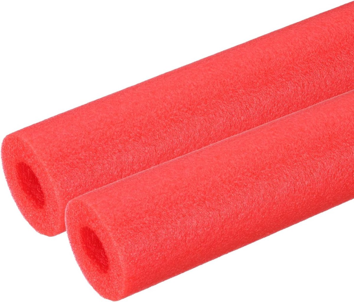 2 stuks buisisolatie schuimbuis, zwembadnoedels schuimslanghoezen 30 mm ID x 3,3 ft voor warmtebehoud en bescherming van zwembadhandvatten, rood