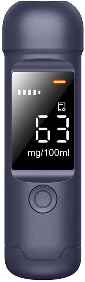 Sercano Digitale Alcoholtester – Contactloze Blaastest Zonder Mondstuk – Alcoholmeter met LCD Kleurendisplay & Geluidswaarschuwing – USB-C Oplaadbaar – Compact & Draagbaar – Blauw