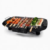 Elektrische grill – 2000W Tafelgrill met Thermostaat & Uitneembare Onderdelen – Draagbaar voor Buiten, Balkon & Tuin – Zwart