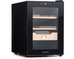 Klarstein Humidor El Presidente Zigarren thermoelektrischer Humidor Schrank met , Humidor Befeuchter met uit Zedernholz, Hygrometer, LED binnenverlichting, 37 Liter, zwart - voor Sigaren - Cederhout Met Hygrometer - Sigarendoos