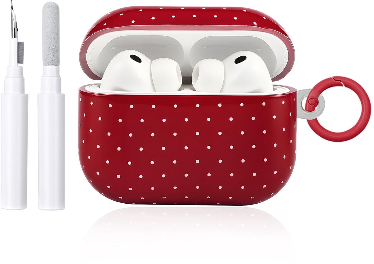 Etui voor AirPods Pro 3 - schoonmaakset - stippenprint - schokbestendige hoes voor meisjes - ShopVlot