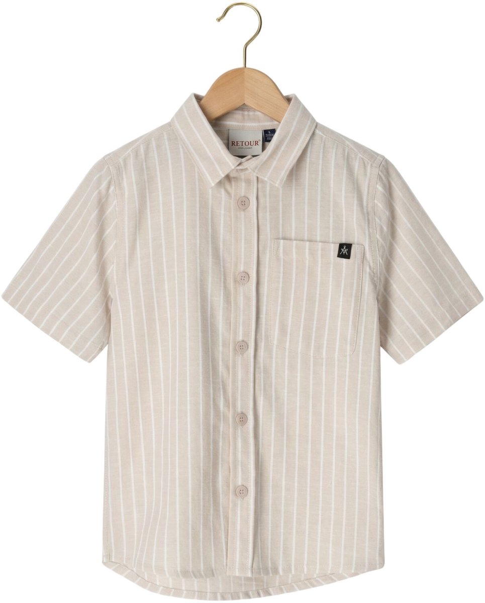 Retour Miguel Jongens - Vrijetijds blouse - Zand - Maat 146/152
