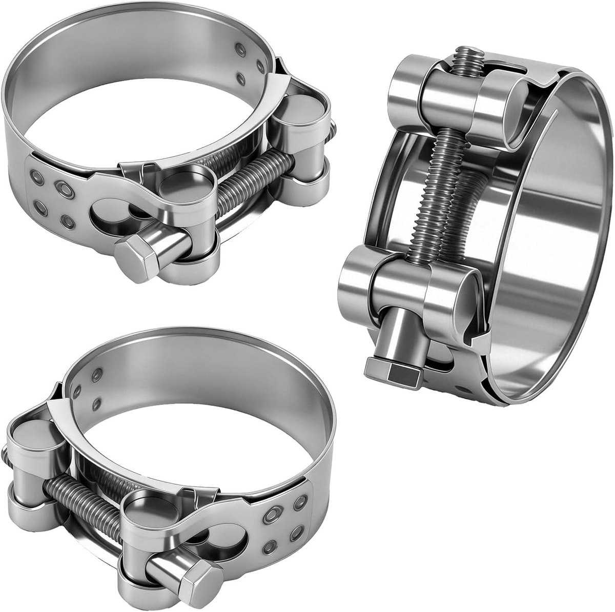 Set van 3 Rvs Hinge Bolt Klemmen voor 23-25mm Uitlaatpijp, Slangklem en Motoruitlaat - Duurzame Bevestiging voor Waterleidingen en Pijpen