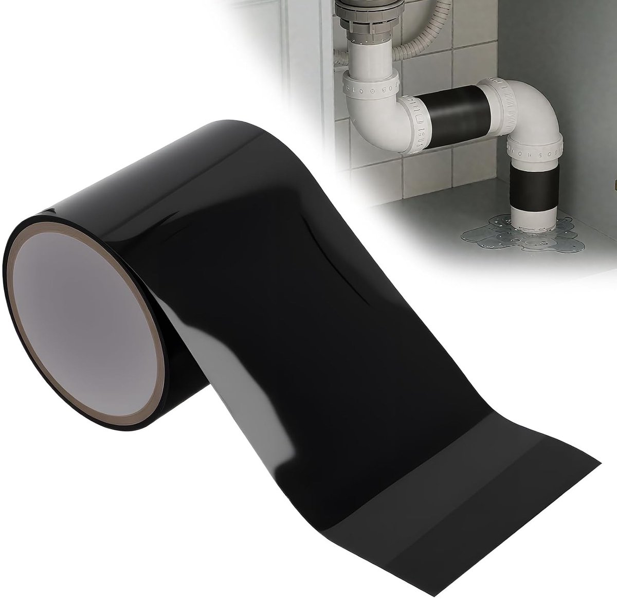 Waterdichte Reparatietape voor Tentdoek, Zwart, 10cm x 1.5m, Ideaal voor Waterdichtheid, Lekkages en Herstel van Buizen