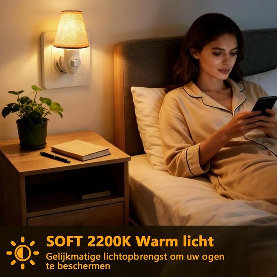 Nachtlampje Stopcontact - Kindernachtlampje - Sfeerverlichting Creëren - Vintage Stijl - 2 Stuks - Warmwit — afbeelding 5