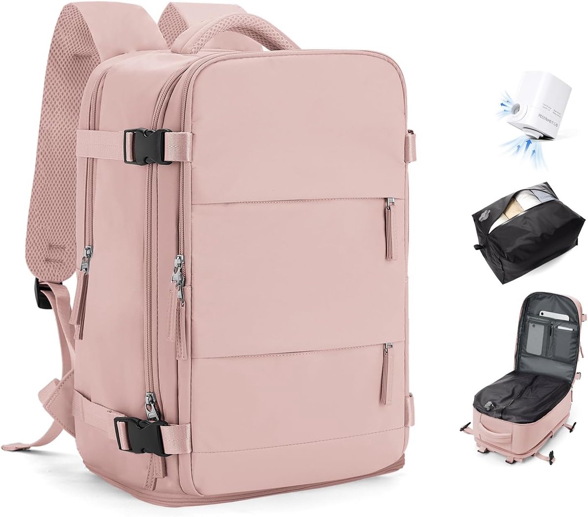Vacuum Backpack Carry-on Luggage Ryanair 40x30x20 Travel Ruscksack with Pump, Hand Luggage Cabin Size Approved Easyjet - ShopVlot