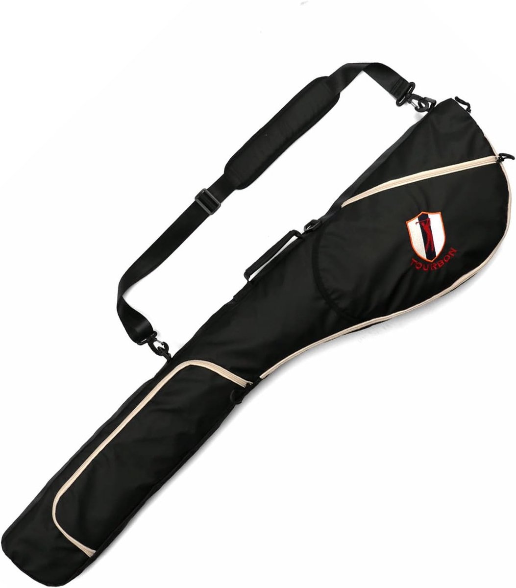 TOURBON Portable Nylon Golf Bag Lightweight Sunday Carrying Bag Foldable Golf Club Travel Training Case - ShopVlot