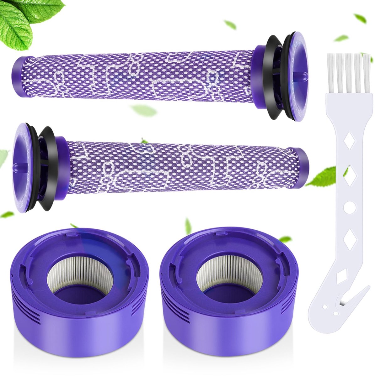 Filter voor stofzuiger D, V7, V8 - 2 stuks nafilter - 2 stuks voorfilter - vervangt originele onderdelen - ShopVlot