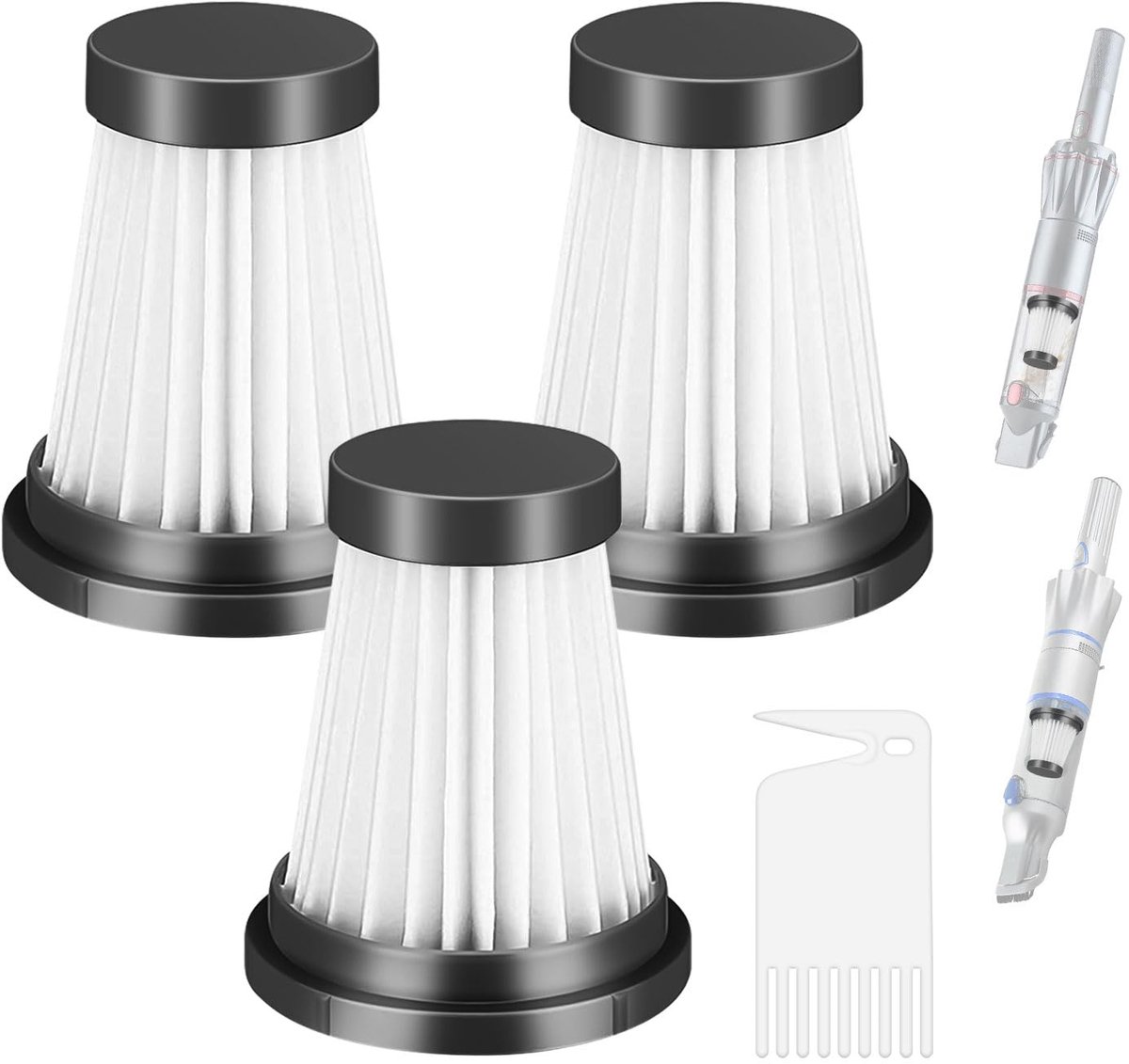 HEPA-filters voor draadloze stofzuiger - 3 stuks - vervangend - optimale luchtkwaliteit - ShopVlot