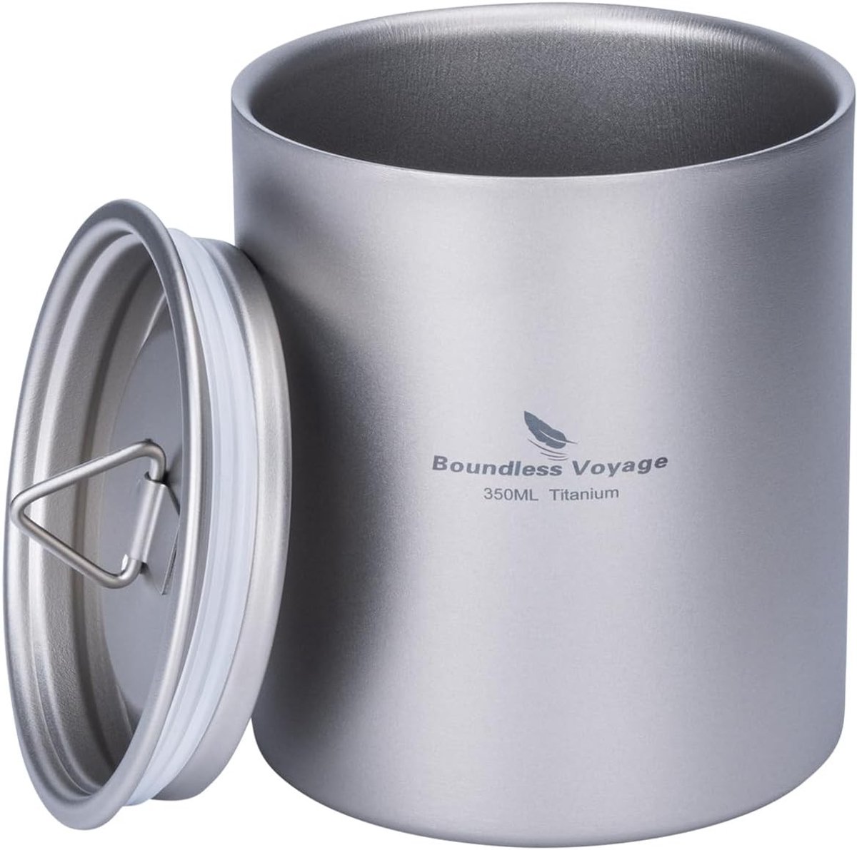 Titanium Theekop 350 ml Dubbelwandige Koffiekop met Deksel, Warmtebestendige Drinkbekers voor Thuis, Kantoor en Kamperen