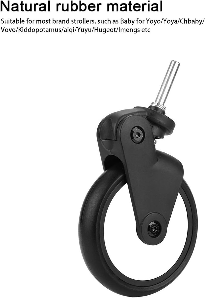 Voorwielen Set voor Kinderwagens met Rubber Banden - Geschikt voor Yoya en Vovo - Kinderwagen Accessoires en Onderdelen
