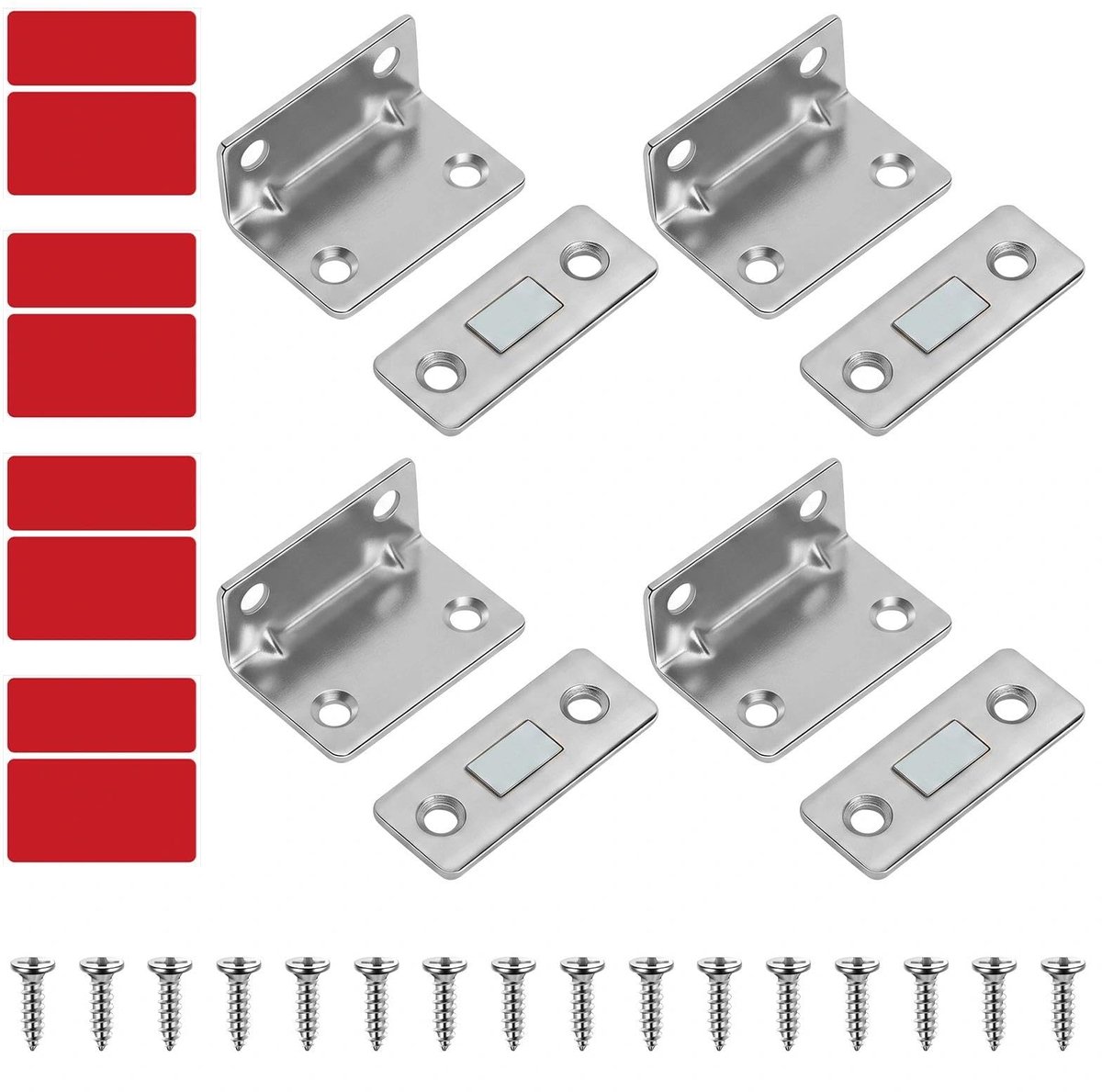 4 stuks magneetsluiters, zelfklevend, magneten voor deuren - ShopVlot
