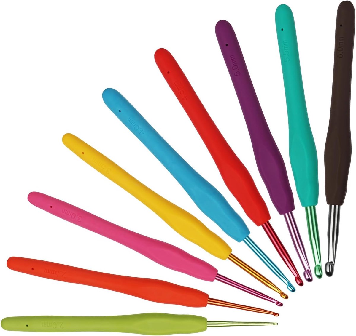 Coopay Pack of 9 TPR Hook Grip, Ergonomic Chunky Crochet Hook for Thick Wool - ShopVlot
