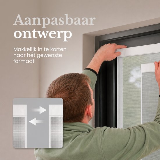 O'DADDY® Vliegengordijn Lamellenhor - 100x260 cm - Deurgordijn - Hordeur - Aanpasbaar Ontwerp - Glasvezel - Deurhor Wit van Merkloos — afbeelding 5