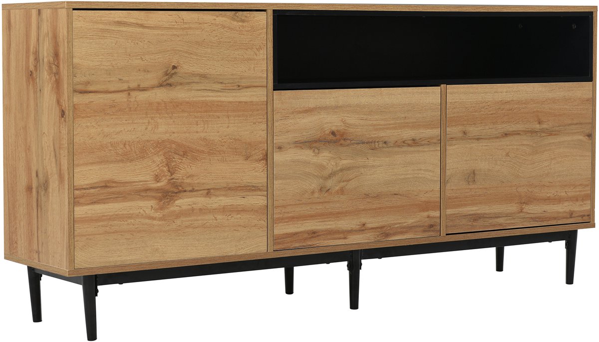 Dressoir - Kast Houten Scandinavisch met Open Vak 160x35 cm - Eiken