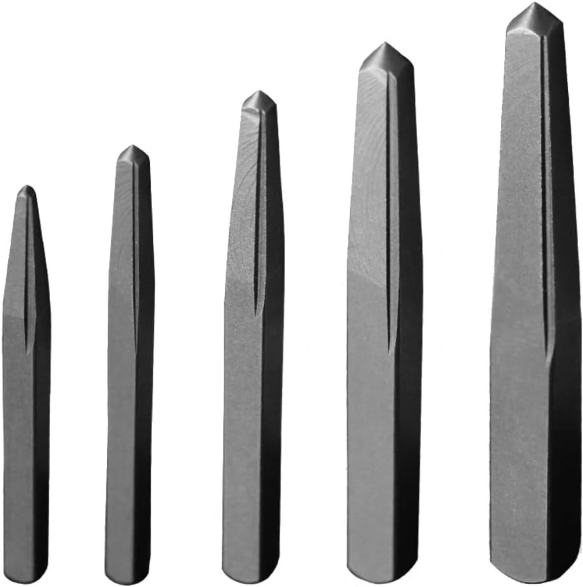 Set van 5 Vierkante Schroefextractoren van Koolstofstaal voor Verwijderen van Beschadigde Schroeven en Bougies