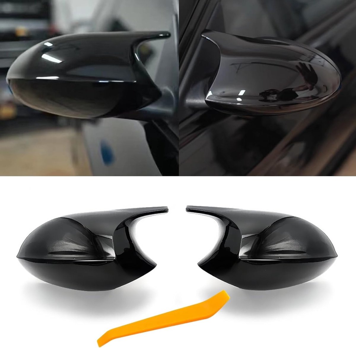 2 Stuks Achteruitkijkspiegel Cover voor BMW 3 Serie E90 E91 E92 E93 - Zijkant Spiegels Links en Rechts - Glanzend Zwart, Perfecte Pasvorm en Duurzaam Materiaal