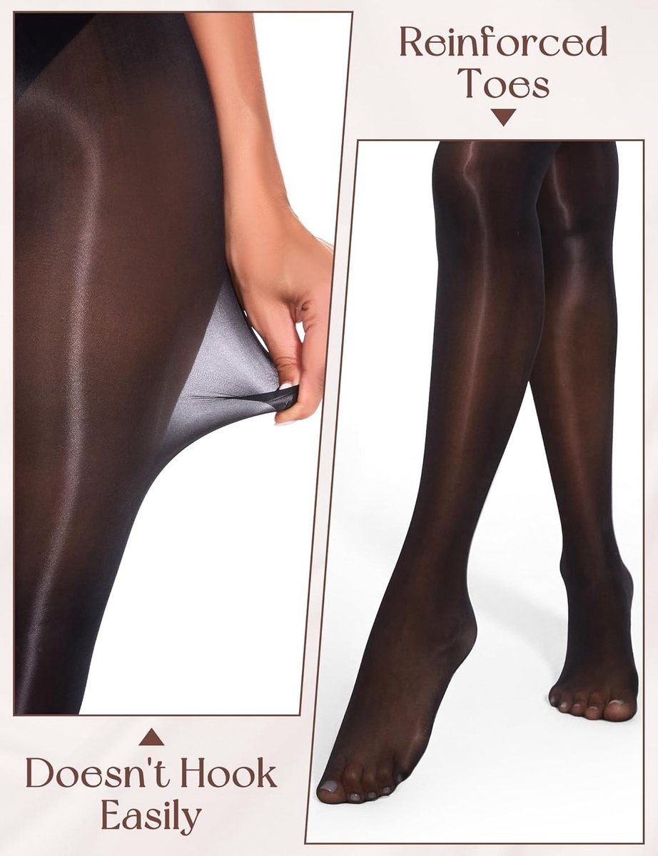 2 Paar Ultra Dunne Panty’s voor Dames, Glanzende Nylon Panty’s met Soepele Afwerking en Comfortabele Pasvorm