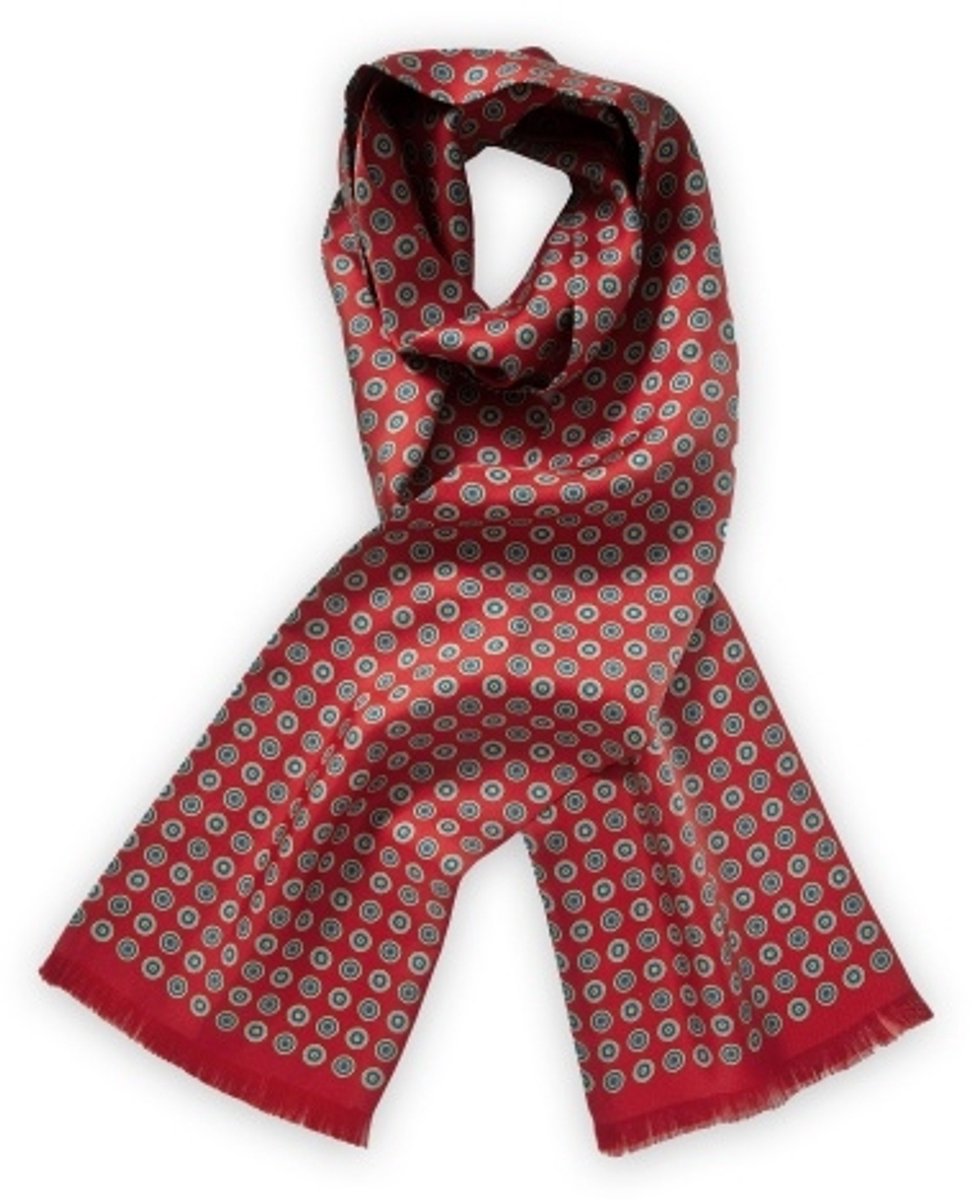 Heren sjaal zijde rood