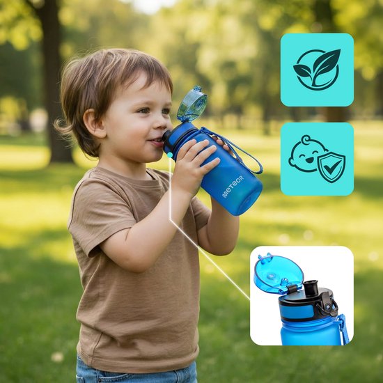 Meteor Sportbidon 350 ml - Fietsbidon - Sportaccessoire - Blauw van Meteor — afbeelding 4