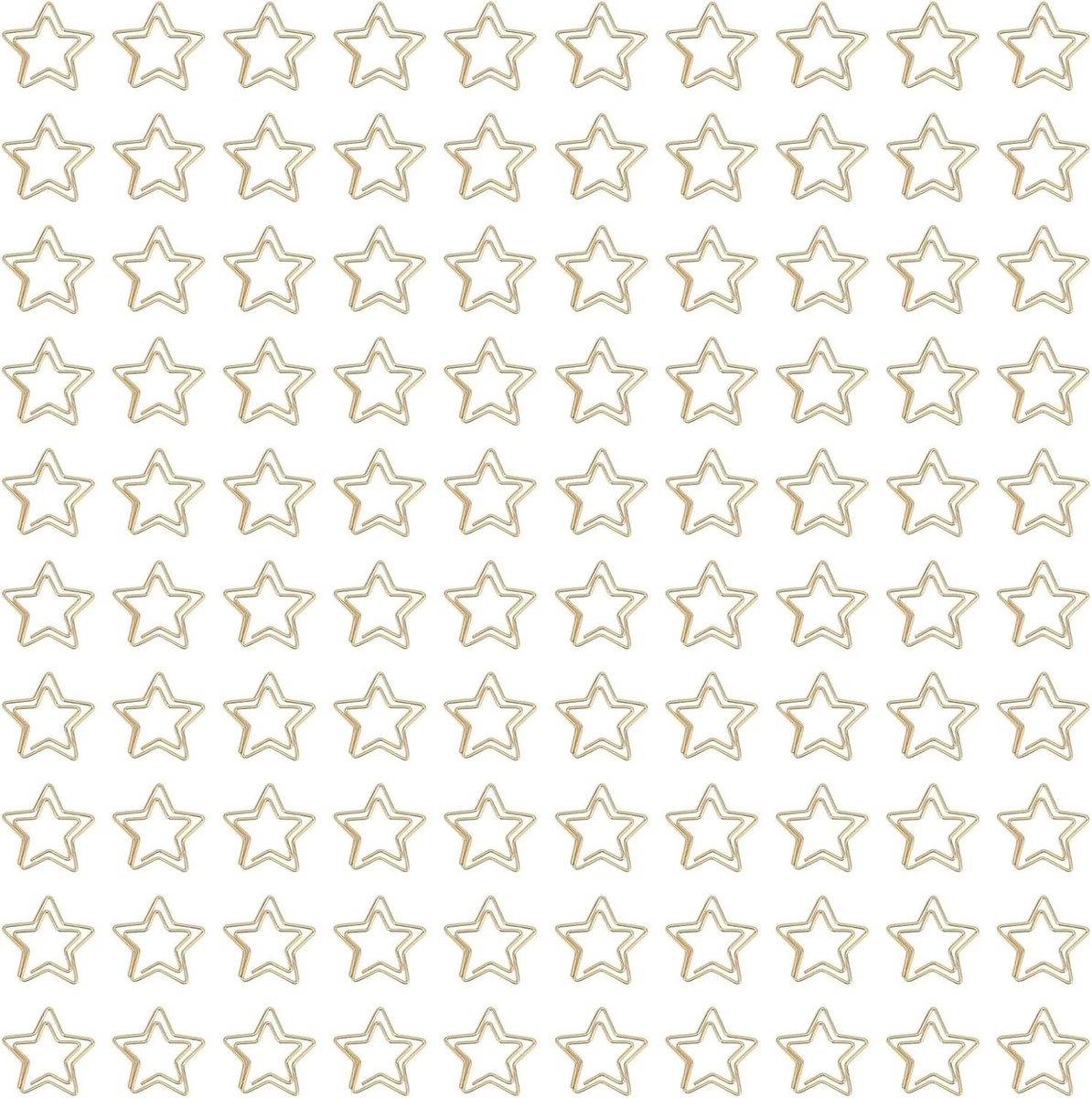 100 Stervormige Paperclips - Kleine Gouden Paperclips voor Kantoor en School, Perfect voor Documenten en Organisatie