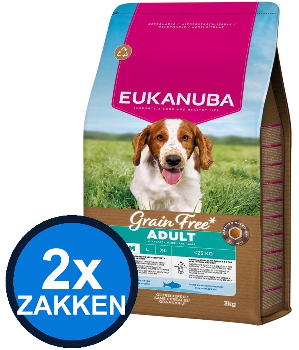 Eukanuba Eukanuba - Grain Free Dog Adult Small/medium Ocean Fish - Hondenvoer Droogvoer - 3 kg