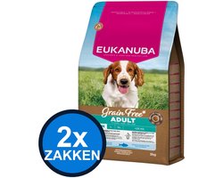 2x Eukanuba - Grain Free Dog Adult Small/medium Ocean Fish - Hondenvoer Droogvoer - 3 kg