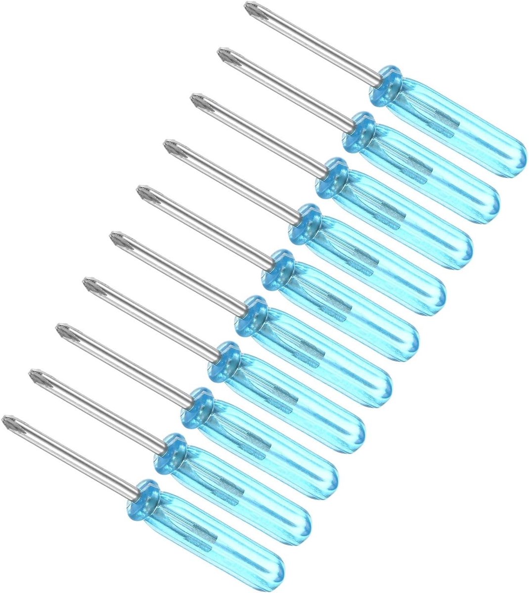 Kleine Phillips Schroevendraaierset van 2mm met 45mm Lengte, Carbon Staal, 10 Stuks - Ideaal voor Brillen, Horloges en Laptops met Antislip Handvat
