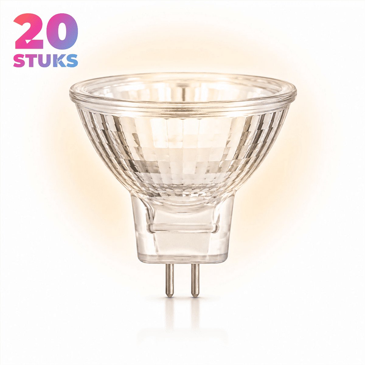 20x Reflector Halogeenlamp GU4 - 35W - Warm Wit Licht (2700K) - 206 lm - 2 jaar - Dimbaar - 12V - MR11