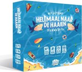 Drankspel Helemaal naar de Haaien – 52 Opdrachtkaartjes, Dobbelsteen en Speelbord – 2-6 Spelers