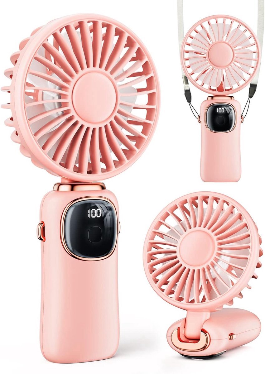 Solvix tafel ventilator geluidloos - Draagbare Ventilator - Wit - 4000 mAh Accu - 5 Snelheden - Voor Thuis en Buiten