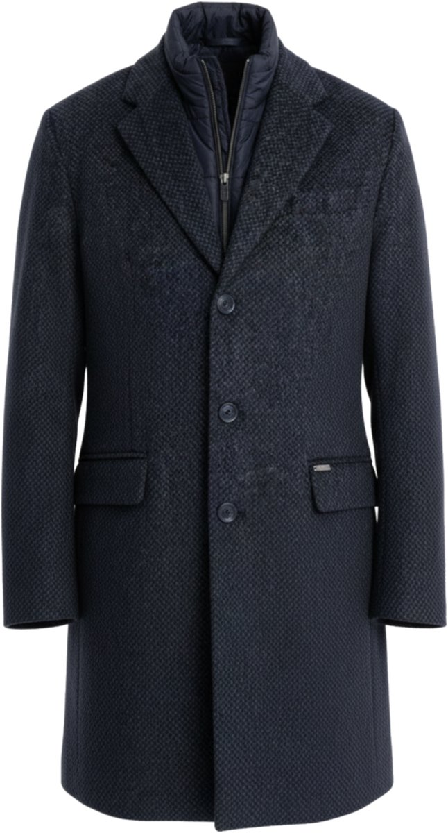 OMBRE Jas - Rits - Gemeleerd Marine S