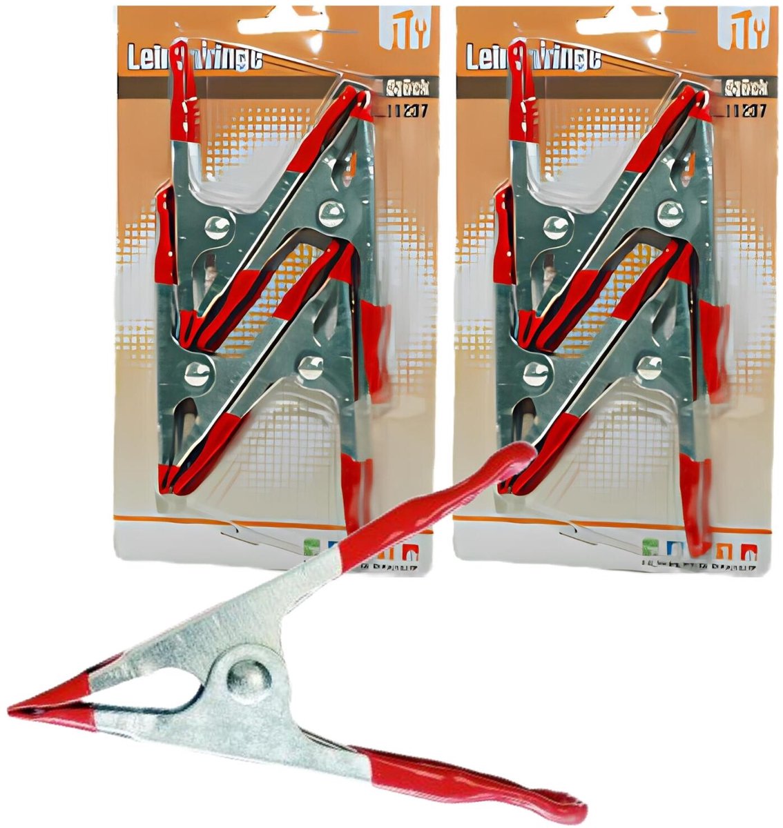 Humbert Hobby zeilklemmen - 8x stuks - metaal - 10 cm - DHZ klemmetjes - vastzetten van doeken - camping - kraampje