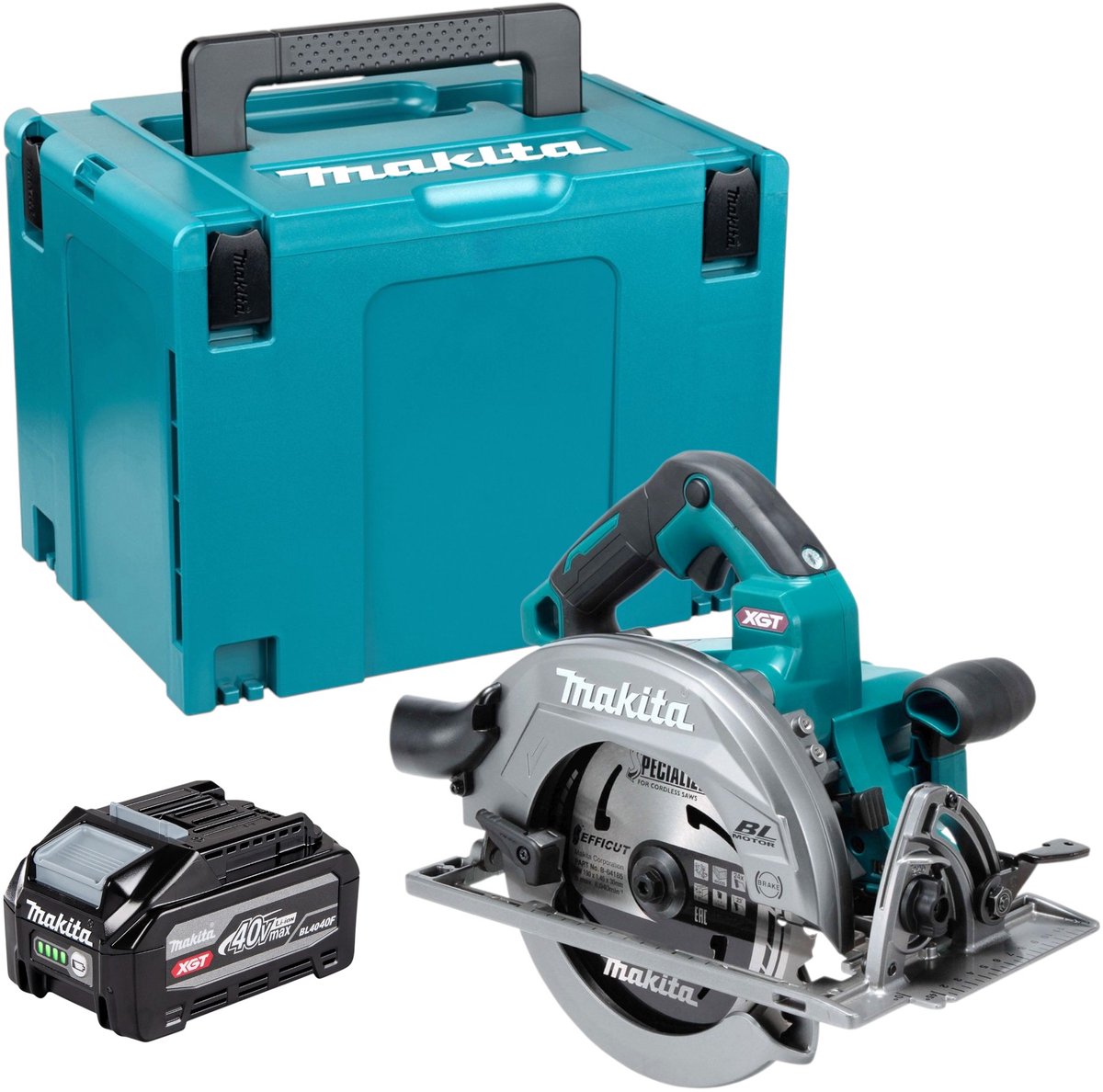Makita HS 003 GU101 accu-handcirkelzaag 40 V max. 190 mm borstelloos + 1x accu 4,0 Ah + Makpac - zonder oplader