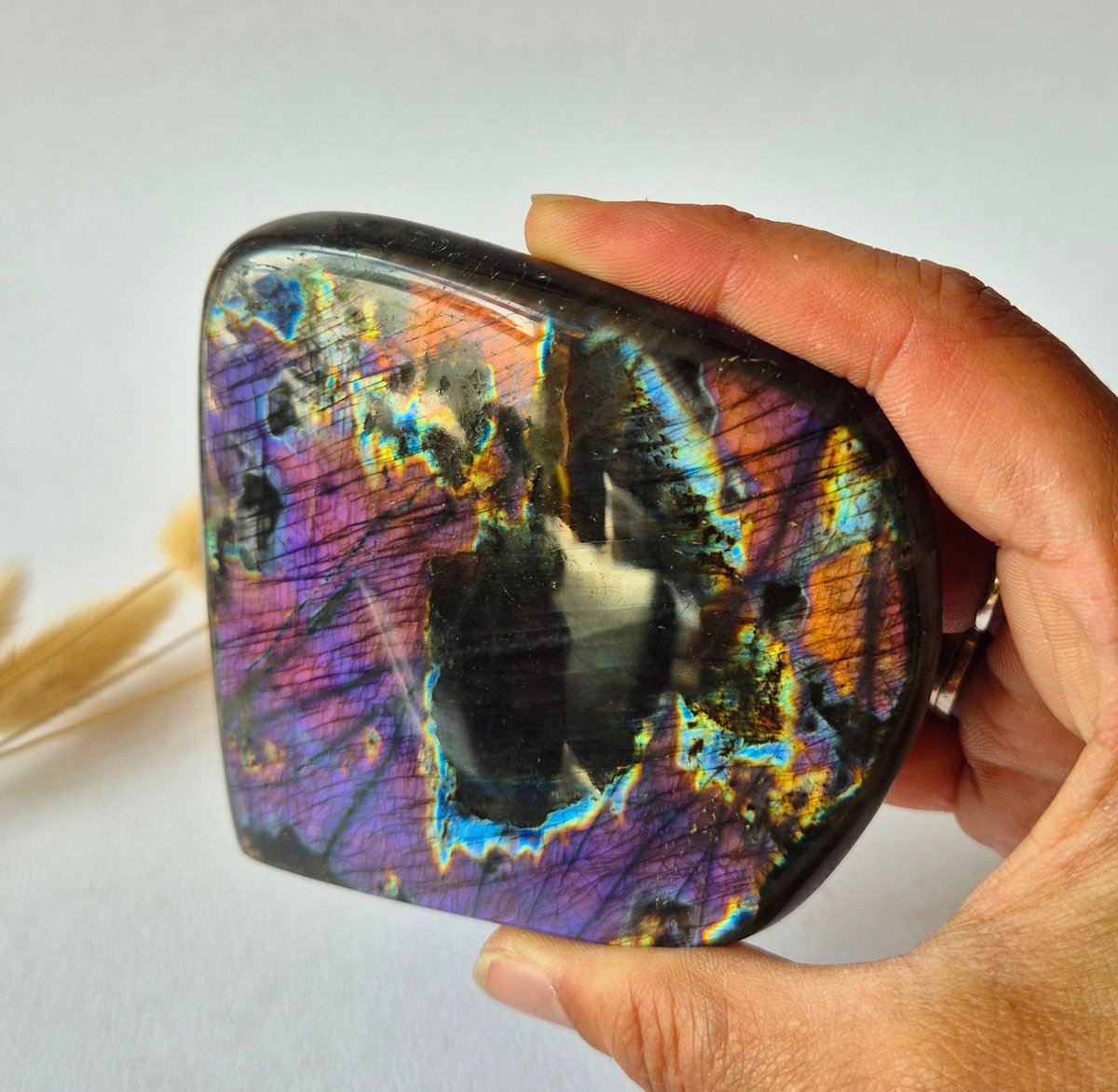 Premium Rainbow Labradorite Freeform 375g – High Flash Madagascar Labradoriet – One of a Kind Crystal