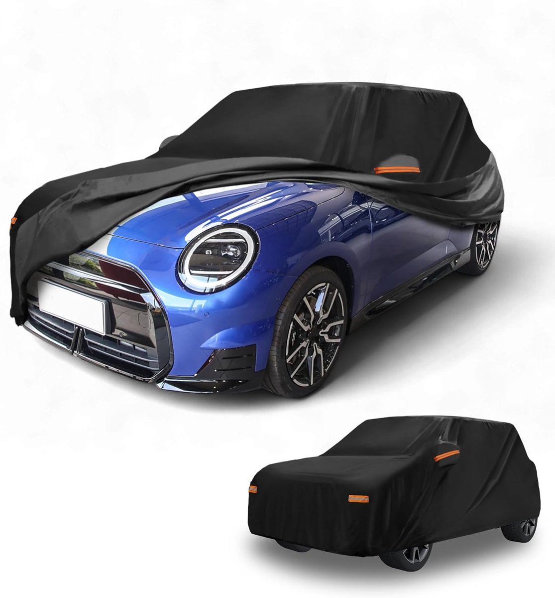 Waterproof Car Cover for Mini Cooper 2-Door 02-21, 1 Piece - Colour: black, material 210D-PU, size 400 x 145 x 125 cm - ShopVlot
