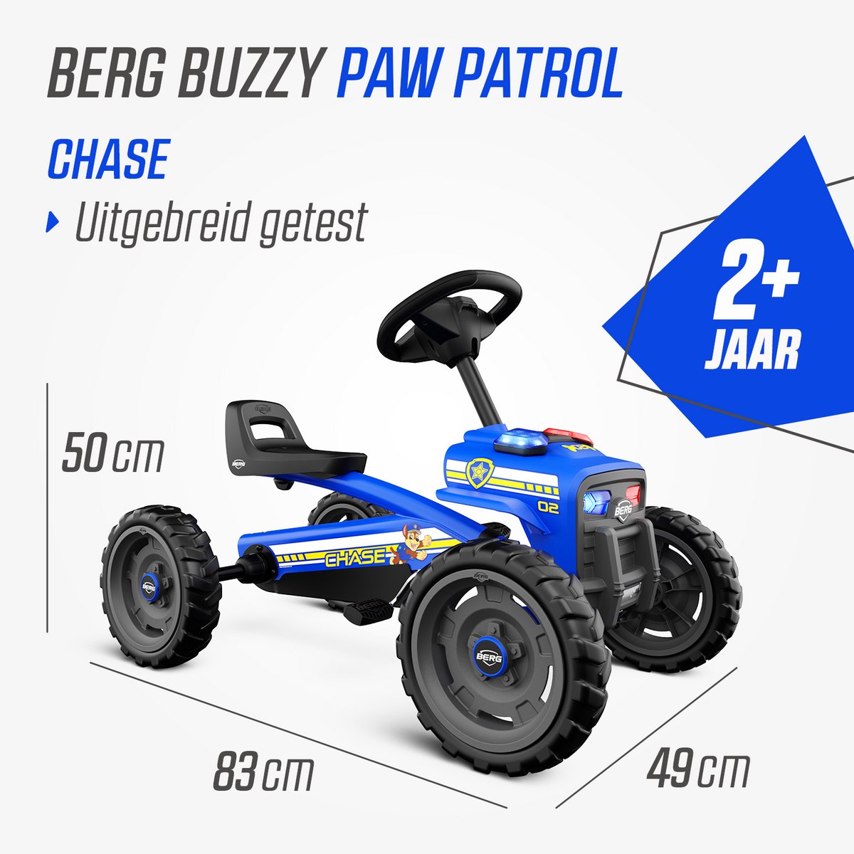 BERG Buzzy PAW Patrol® Chase Skelter - 2+ jaar - Verstelbare Stoel - Anti-lek EVA banden - Blauw — afbeelding 7