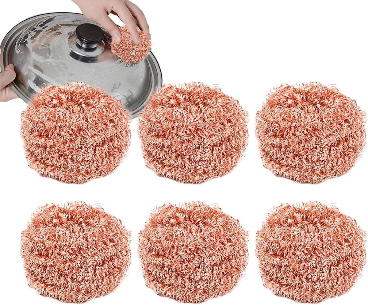 Kopersponzen - Koperen schuurspons - Keuken reinigen - Vetoplossend - 10 cm - Blauw