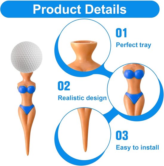 Set van 5 Grappige Golf Tees en T-Shirts voor Mannen en Vrouwen - Perfect voor Golftraining en Accessoires — afbeelding 2