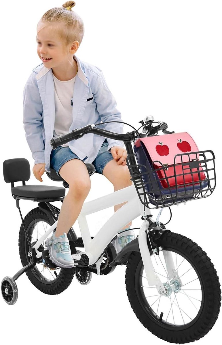 Kinderfiets 14 inch sfiets sfiets Leren Fietsen Inclusief Zijwieltjes 14 inch Wit