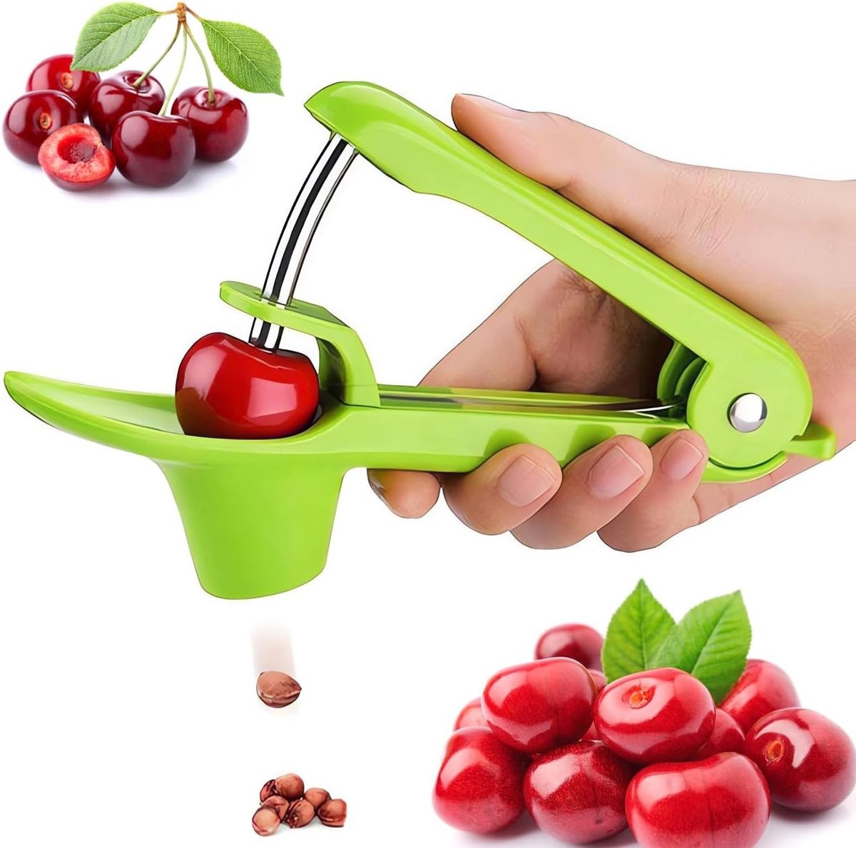Kersenontpitter van roestvrij staal met ruimtebesparend ontwerp voor snelle verwijdering van fruitpitten en olijven