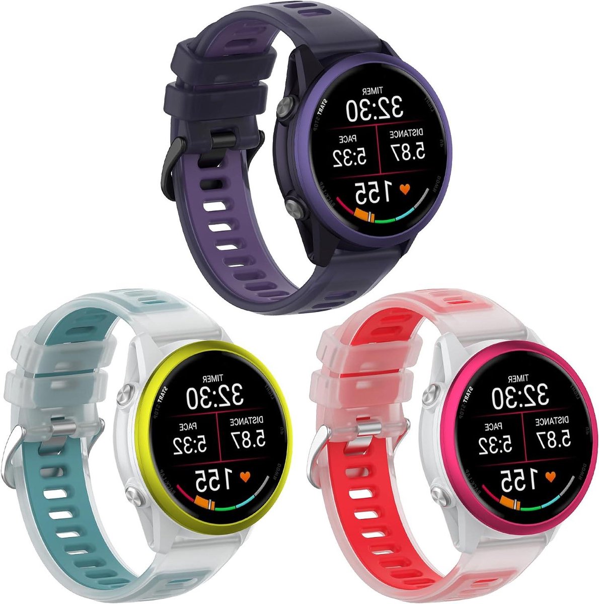 Reservearmband Siliconen - Horlogebandje Vervangend - Smartwatch Personaliseren - Verstelbare Pasvorm - 20 mm breed - Transparant