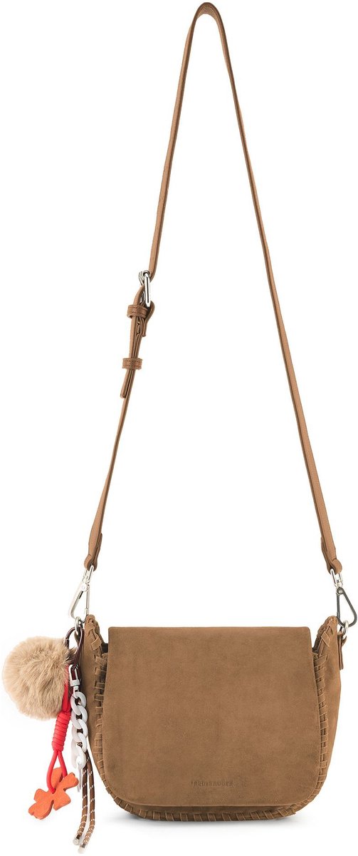 FREDsBRUDER Leren schoudertas Playful Softie Collection Crossbag Caramel Lichtbruin