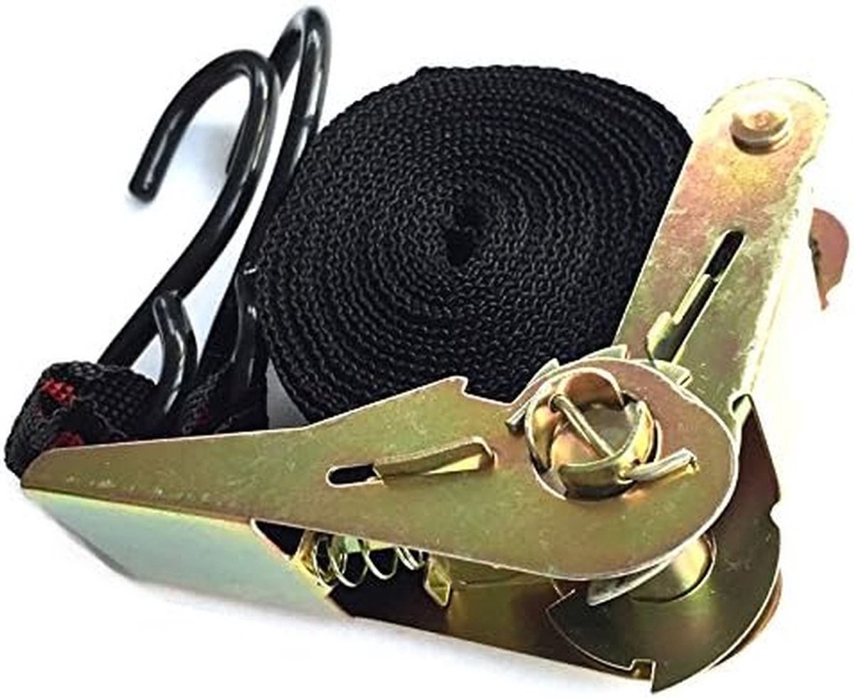 Spanband met haak - Sjorband ratel - Vastzetten lading - Inclusief handleiding - 5 meter - Blauw