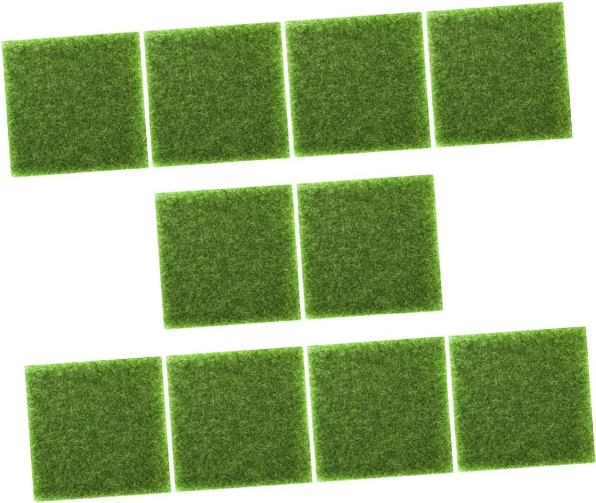 Kunstgras Vierkante Matten - Nep Gras Tapijt - Tuindecoratie - Realistische Vorm - 15 x 15 cm - Groen