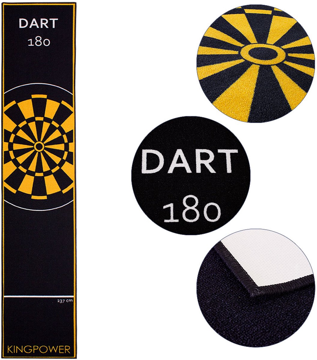 Kingpower Dart Mat Dart Tapijt Toernooimat Afvoerlijn Vloerbescherming Accessoires Darts Dartbord Dartbord 2 maten 237cm en 290cm verschillende designs