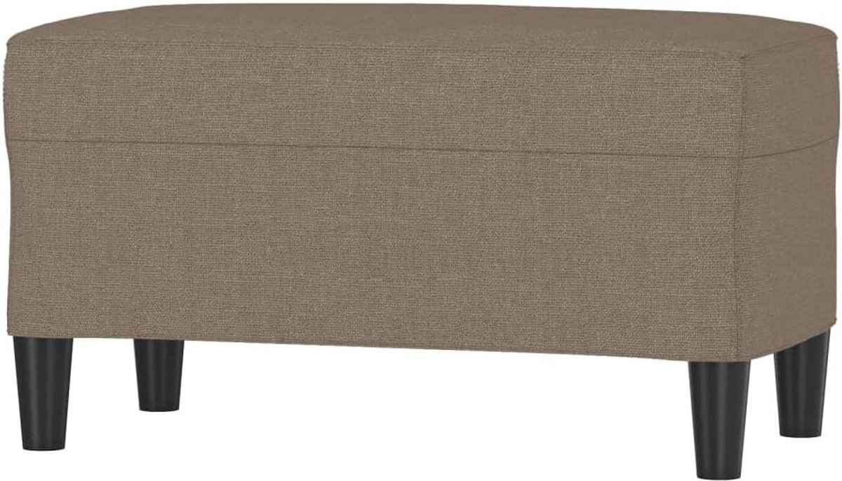 Bankje Stof - Zitbankje Voetenbank - Extra Zitplaats - Comfortabele Vulling - 70x35x41 cm - Taupe