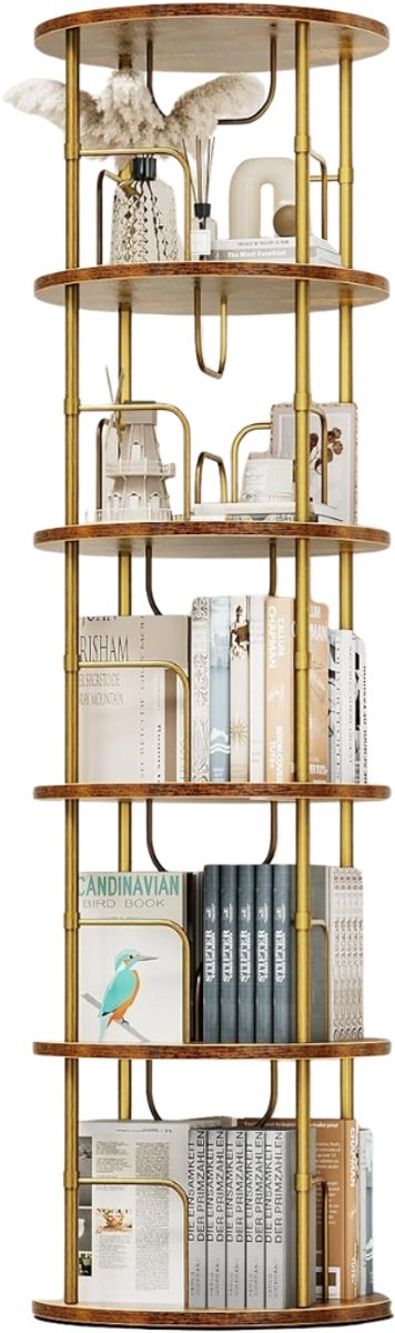 Lìon® Hoekmeubel - Boekenrek - Hoekmeubel Boekenkast - Vintage Bruin - 45cm x 45cm x 160cm