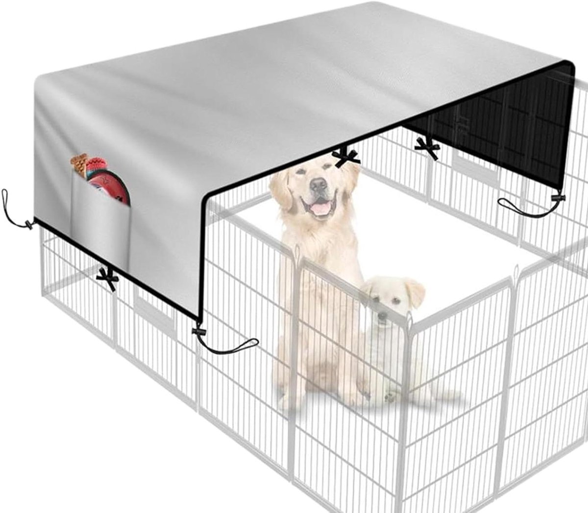 Honden Bench Hoes - Hondenhok Afdekking - Buiten Beschermen - Waterdicht Stofwerend - 220x180 cm - Grijs