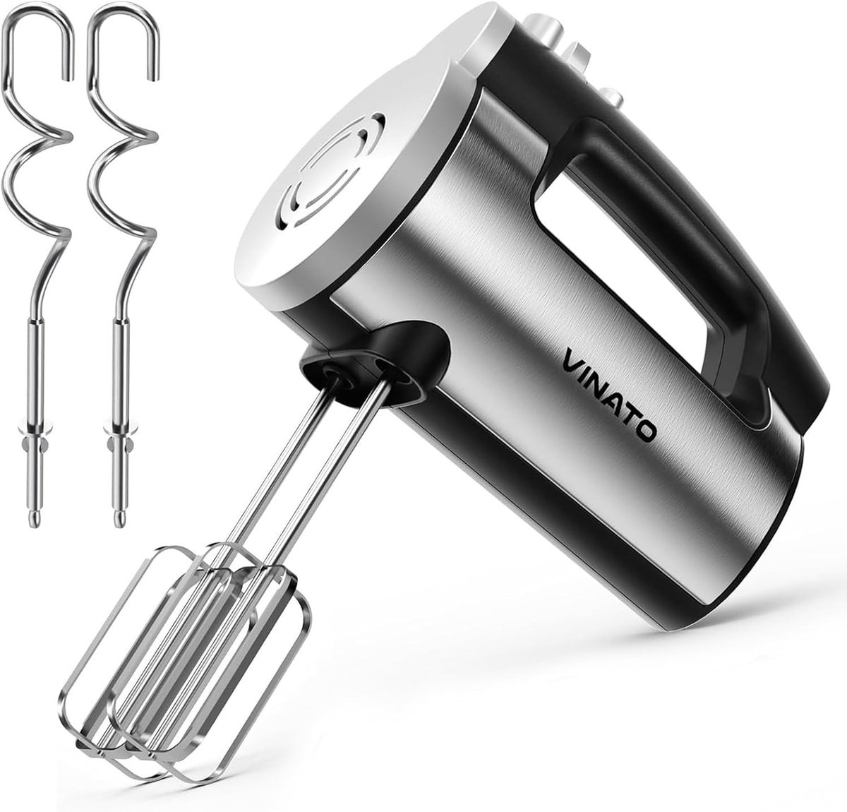 Elektrische pastamachine - Wit - 300 W - Handmixer met 6 Snelheden en Roestvrijstalen Gardes en Deeghaken - Voor Keuken